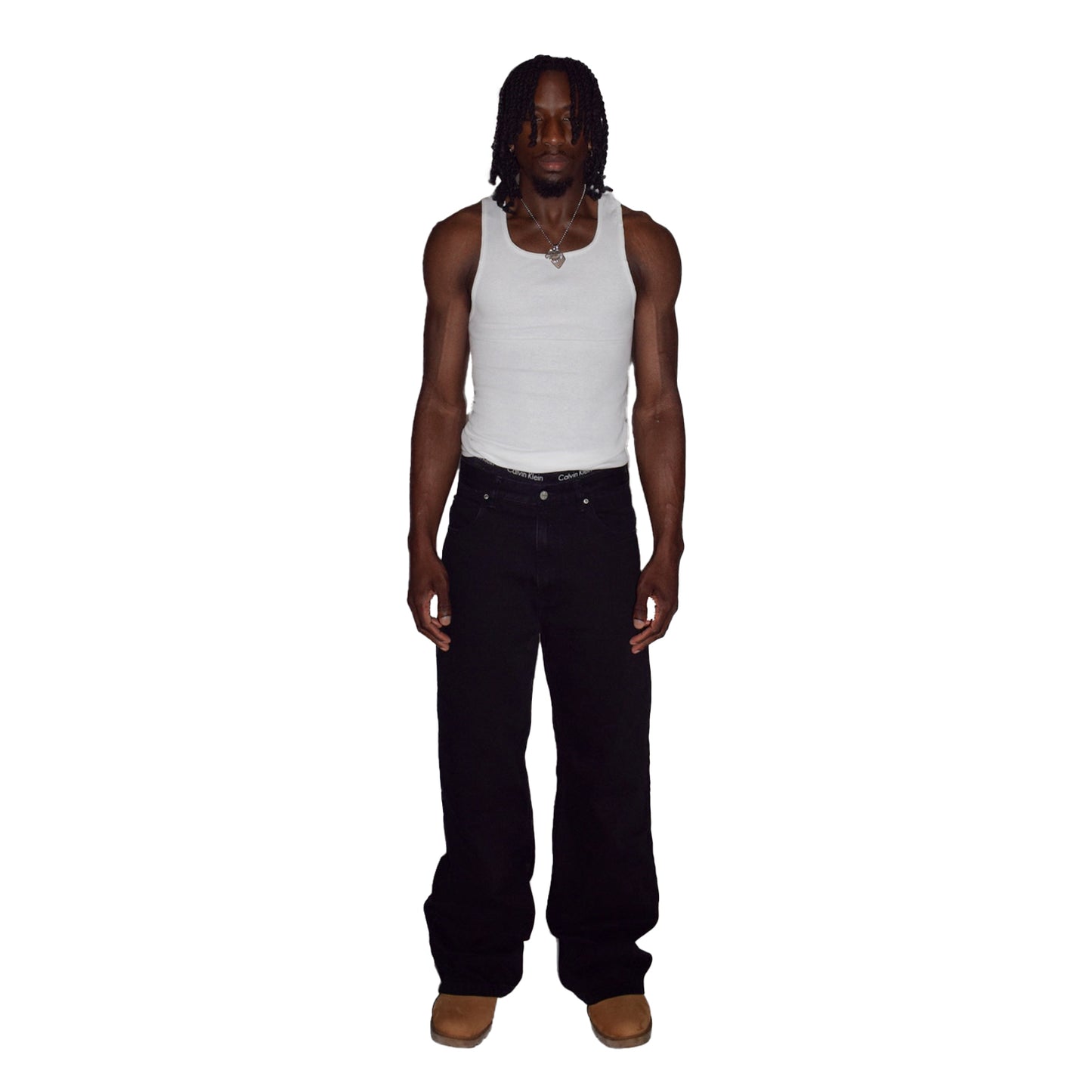 Washed Flared Denim in Black